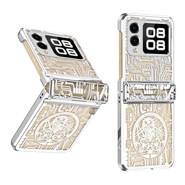 For Huawei nova Flip 5G Case Mechanical Legend Electroplating PC Phone Cover - Silver