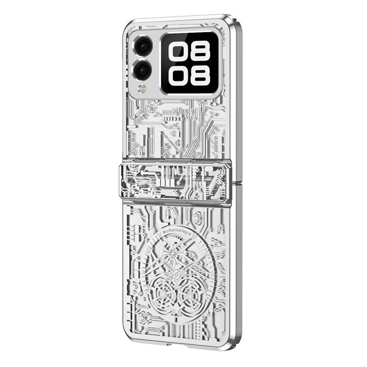 For Huawei nova Flip 5G Case Mechanical Legend Electroplating PC Phone Cover - Silver