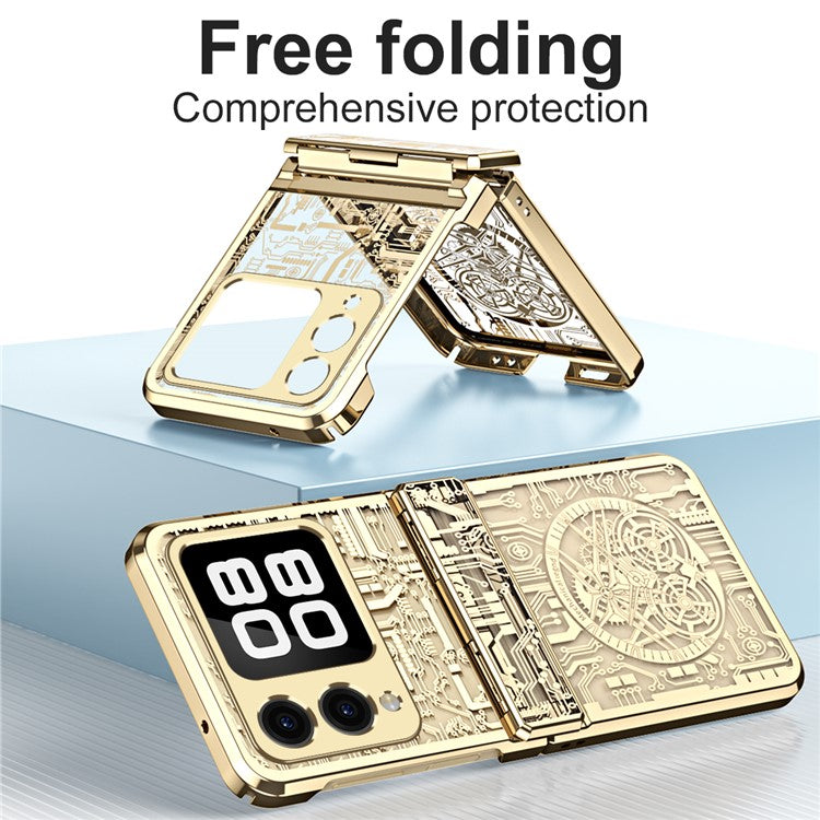 For Huawei nova Flip 5G Case Mechanical Legend Electroplating PC Phone Cover - Silver