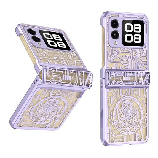 For Huawei nova Flip 5G Case Mechanical Legend Electroplating PC Phone Cover - Purple