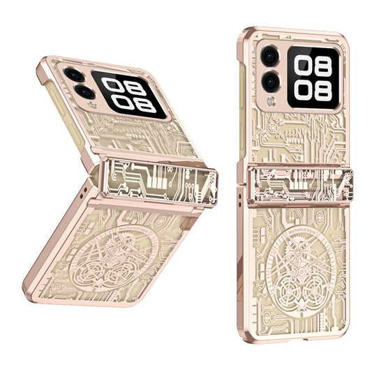 For Huawei nova Flip 5G Case Mechanical Legend Electroplating PC Phone Cover - Rose Gold