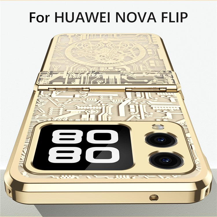 For Huawei nova Flip 5G Case Mechanical Legend Electroplating PC Phone Cover - Rose Gold