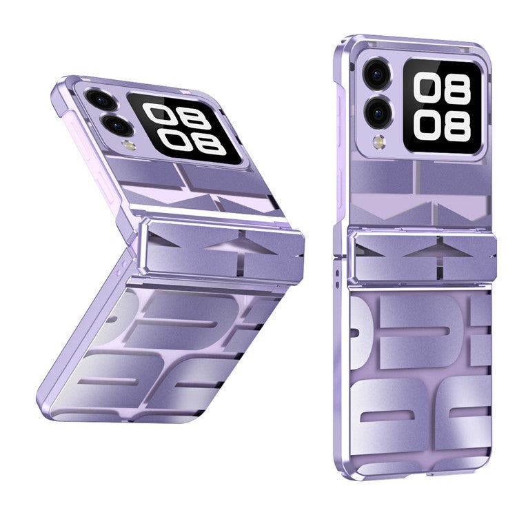 For Huawei nova Flip 5G Case Hard PC Electroplating Phone Cover with Hinge Protection - Purple