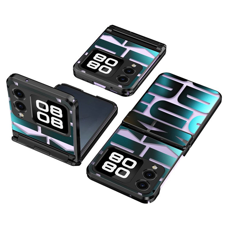 For Huawei nova Flip 5G Case Hard PC Electroplating Phone Cover with Hinge Protection - Black