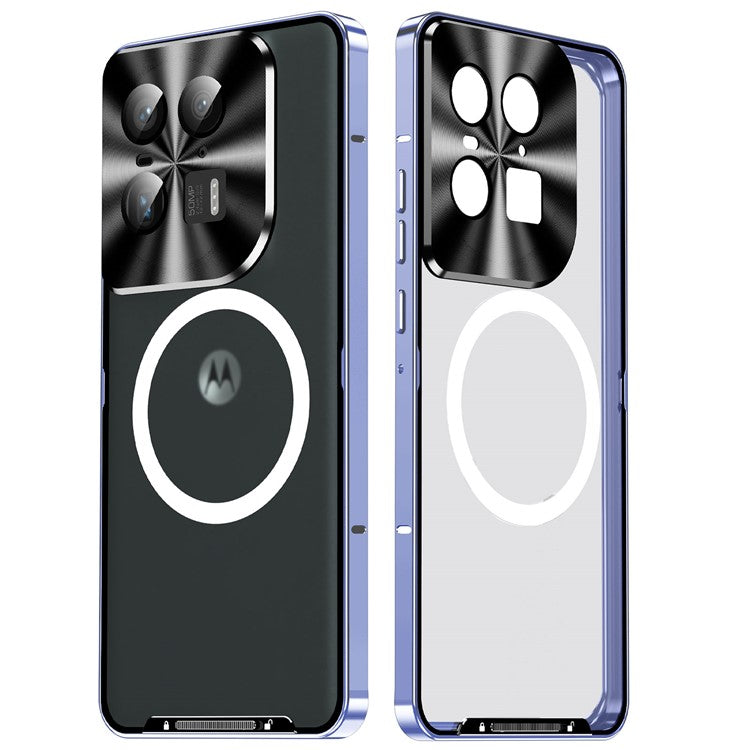 Magic Shield Magnetic Series for Motorola Moto X50 Ultra 5G / Edge 50 Ultra 5G Case Metal+TPU Phone Cover with Lens Guard - Purple