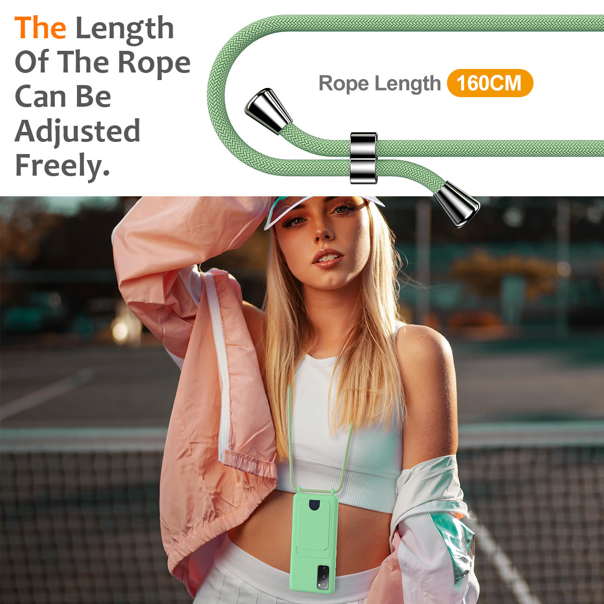 For Samsung Galaxy S20 FE Case Liquid Silicone Card Holder Phone Back Cover with Lanyard - Green