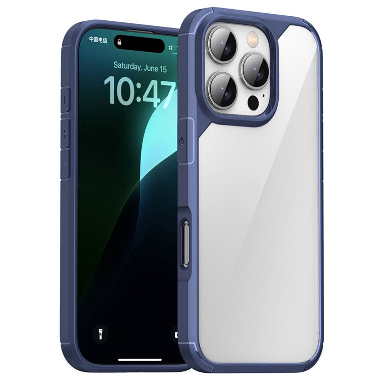 IPAKY For iPhone 16 Pro Case Shockproof PC+TPU Clear Back Phone Cover - Blue