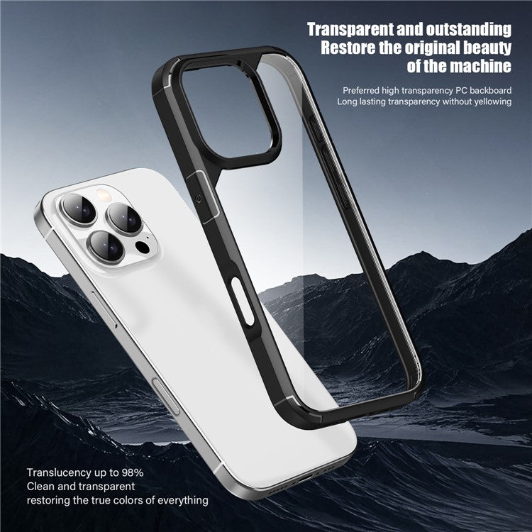 IPAKY For iPhone 16 Pro Case Shockproof PC+TPU Clear Back Phone Cover - Blue