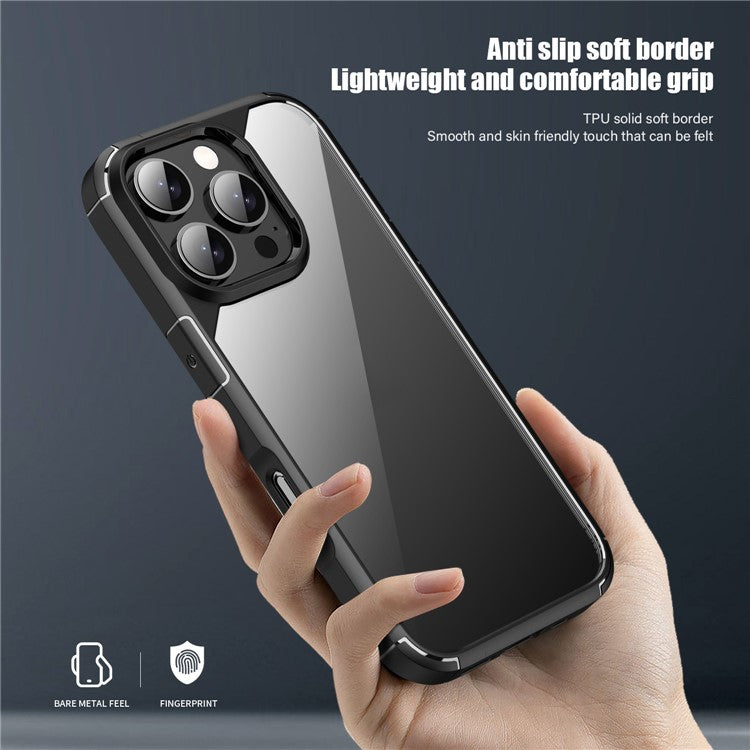 IPAKY For iPhone 16 Pro Case Shockproof PC+TPU Clear Back Phone Cover - Blue