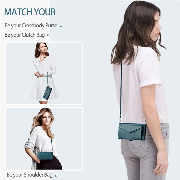 For Google Pixel 9 Pro  /  Pixel 9 Leather Case Wallet Stand Phone Cover with Straps - Blackish Green