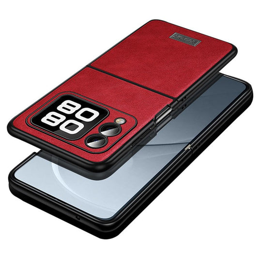 SULADA For Huawei nova Flip 5G Case PU Leather+TPU+PC Back Phone Cover - Red