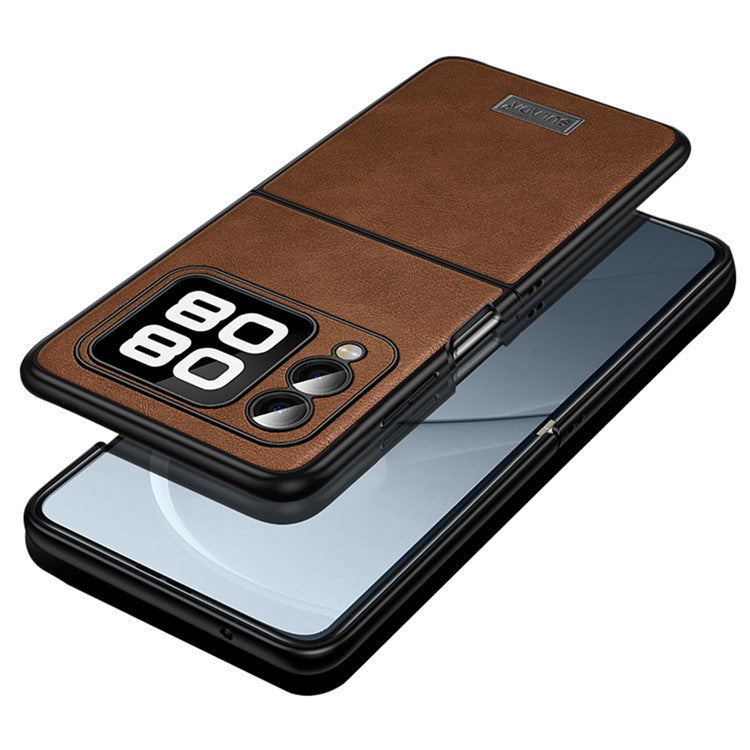 SULADA For Huawei nova Flip 5G Case PU Leather+TPU+PC Back Phone Cover - Brown