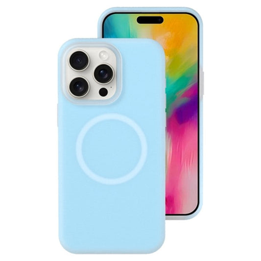 For iPhone 16 Pro Magnetic Case Liquid Silicone Shockproof Phone Cover - Blue