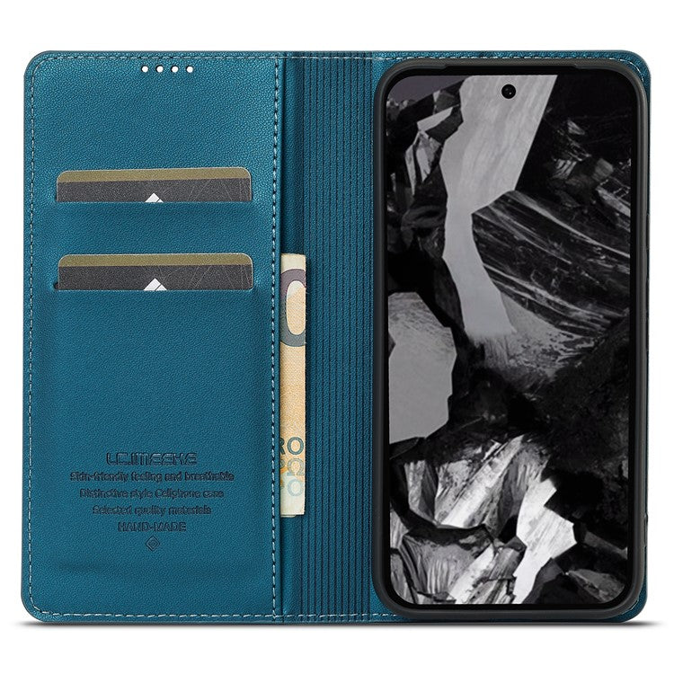 LC.IMEEKE L1 Series for Google Pixel 8 Case PU Leather Wallet Stand Protective Phone Cover - Blue