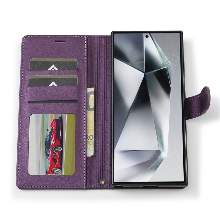 LC.IMEEKE L2 Series for Samsung Galaxy S24 Ultra Case PU Leather Wallet Detachable Magnetic Phone Cover - Purple