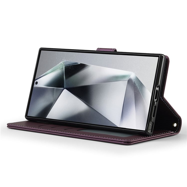 LC.IMEEKE L2 Series for Samsung Galaxy S24 Ultra Case PU Leather Wallet Detachable Magnetic Phone Cover - Purple