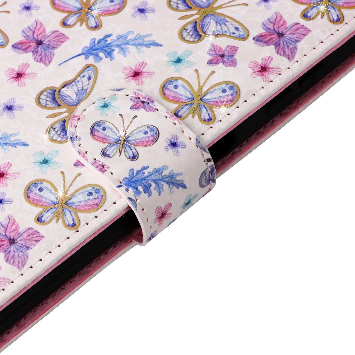 For Samsung Galaxy A16 5G / A16 4G Case RFID Blocking Flower Leather Phone Cover - Butterfly Flower