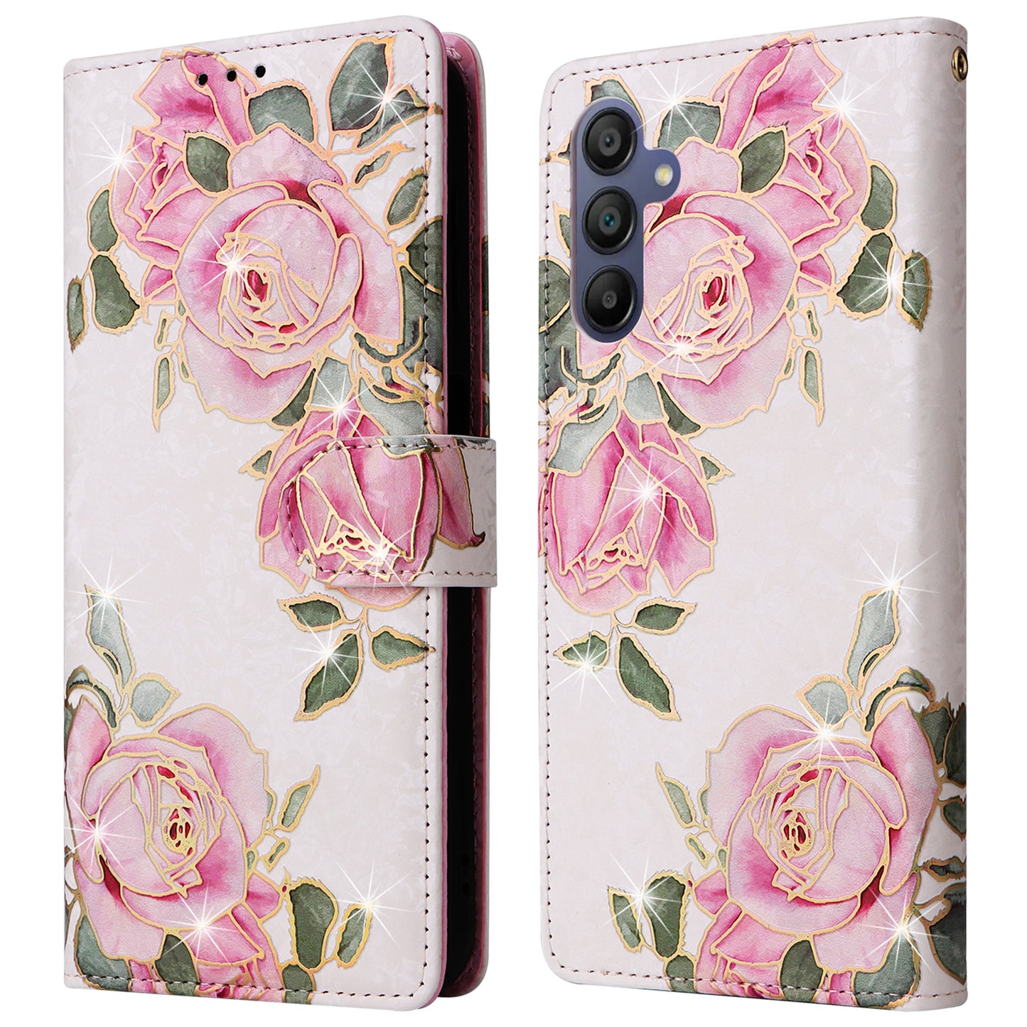 For Samsung Galaxy A16 5G / A16 4G Case RFID Blocking Flower Leather Phone Cover - Flower