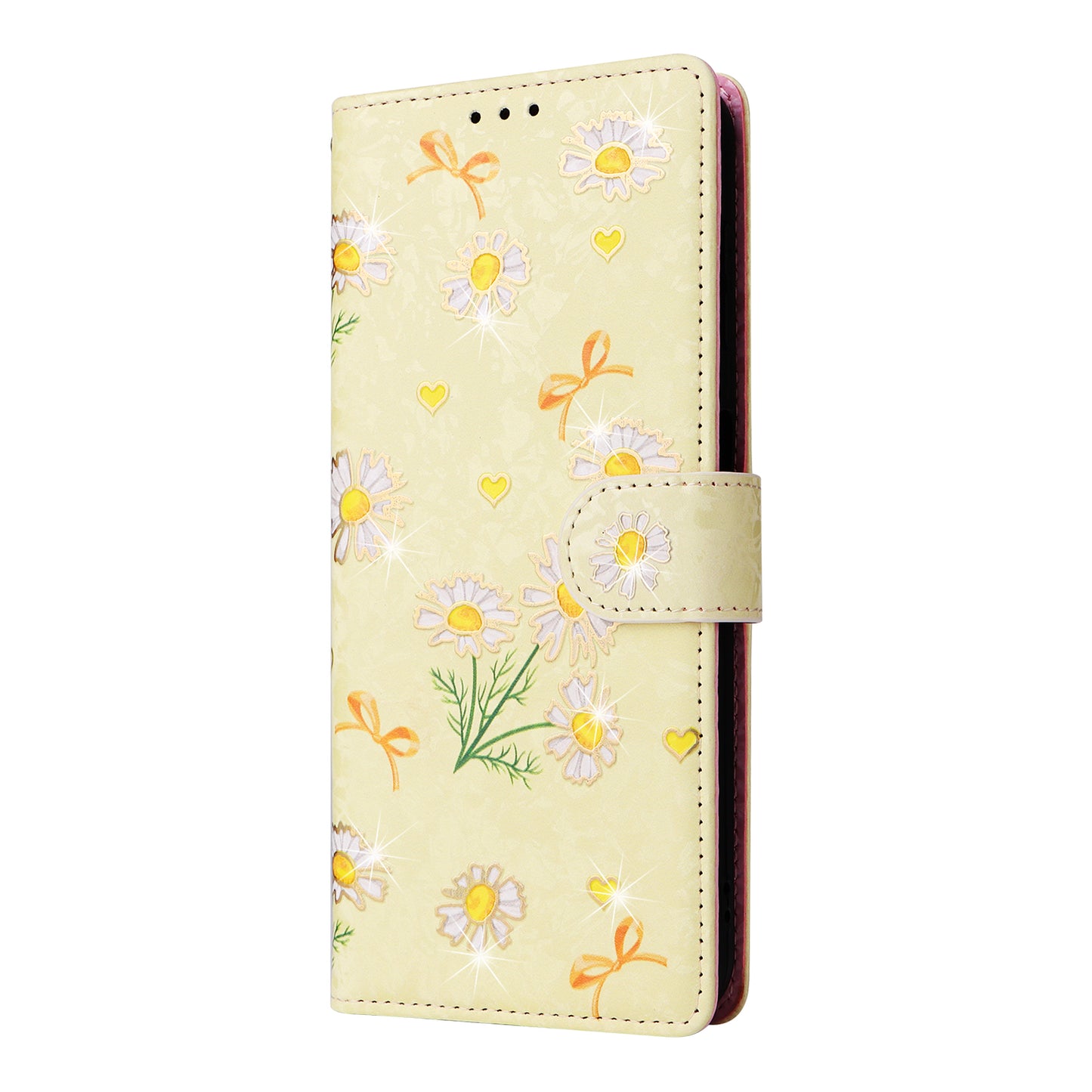 For Samsung Galaxy A16 5G / A16 4G Case RFID Blocking Flower Leather Phone Cover - Yellow Daisy