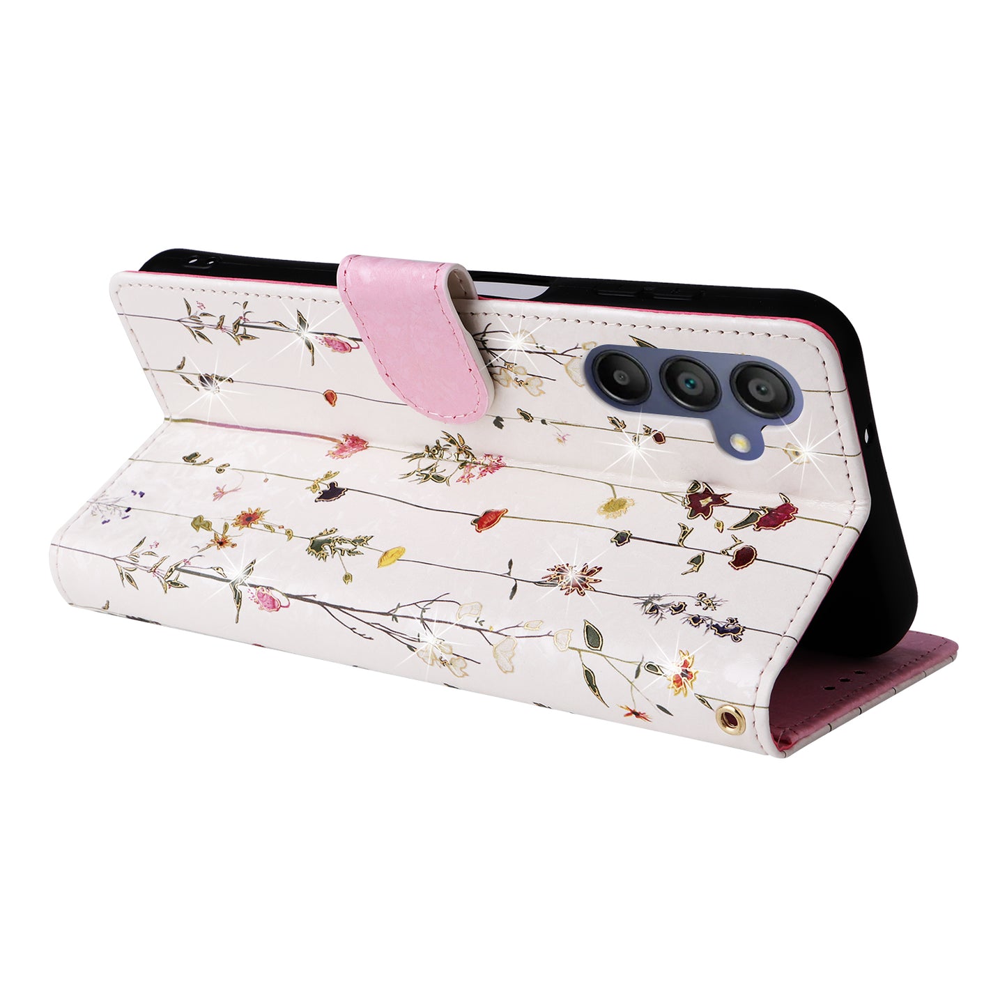 For Samsung Galaxy A16 5G / A16 4G Case RFID Blocking Flower Leather Phone Cover - Small Flower