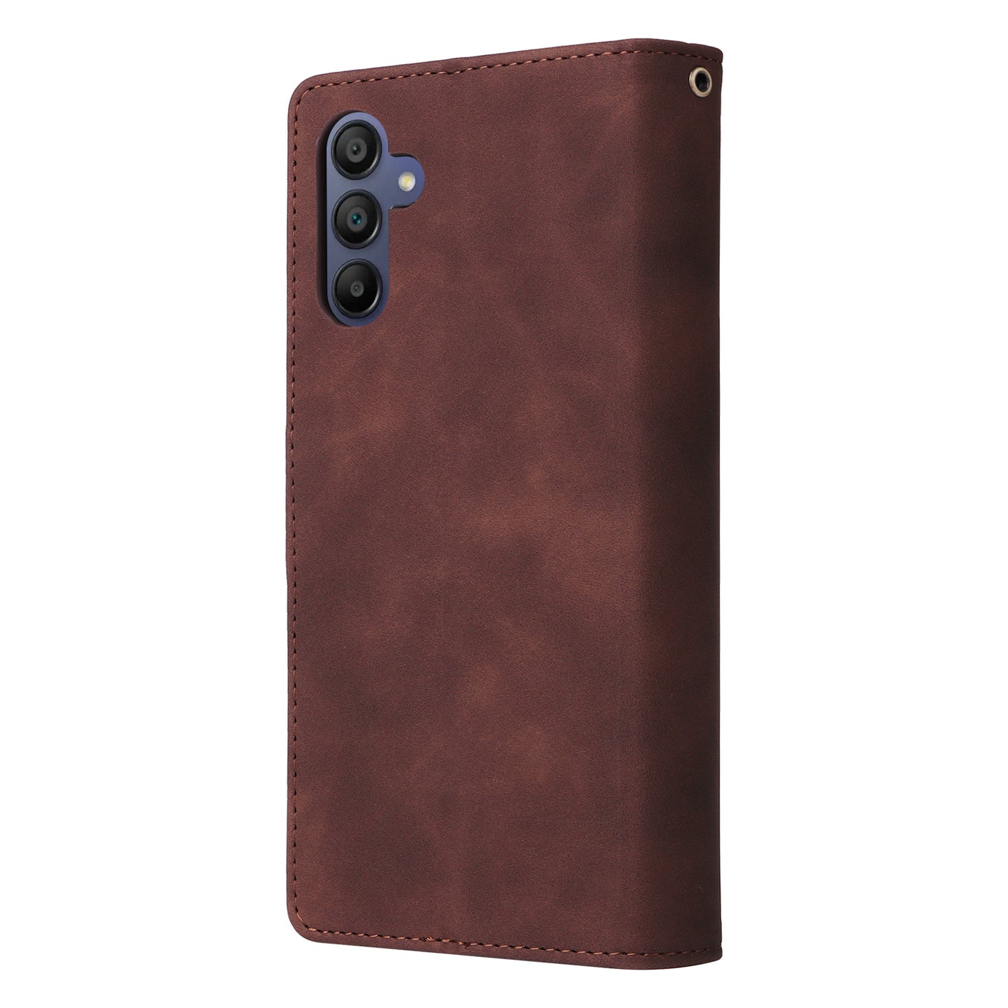 For Samsung Galaxy A16 5G / A16 4G Case Zipper Wallet Multiple Card Slots Leather Phone Cover - Coffee