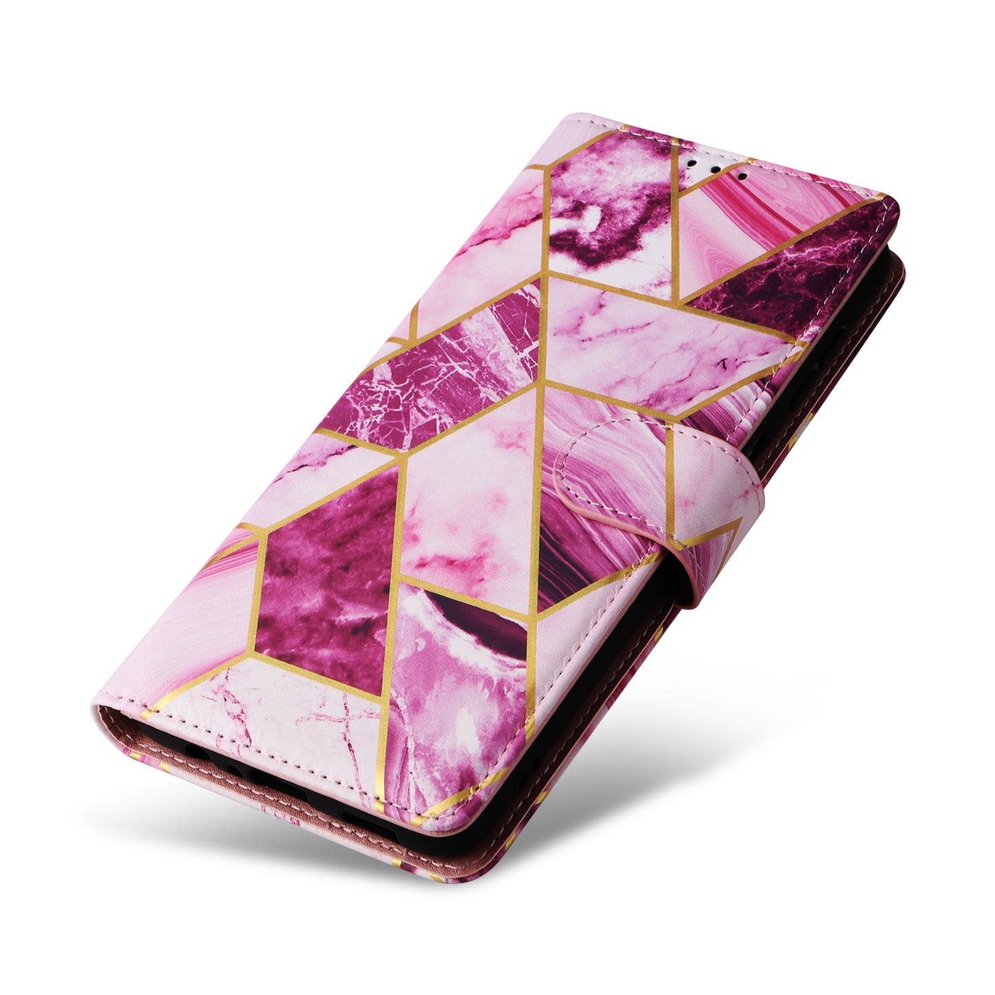 For Samsung Galaxy A16 5G / A16 4G Case Lacquered Marble Pattern Leather Phone Cover - Purple