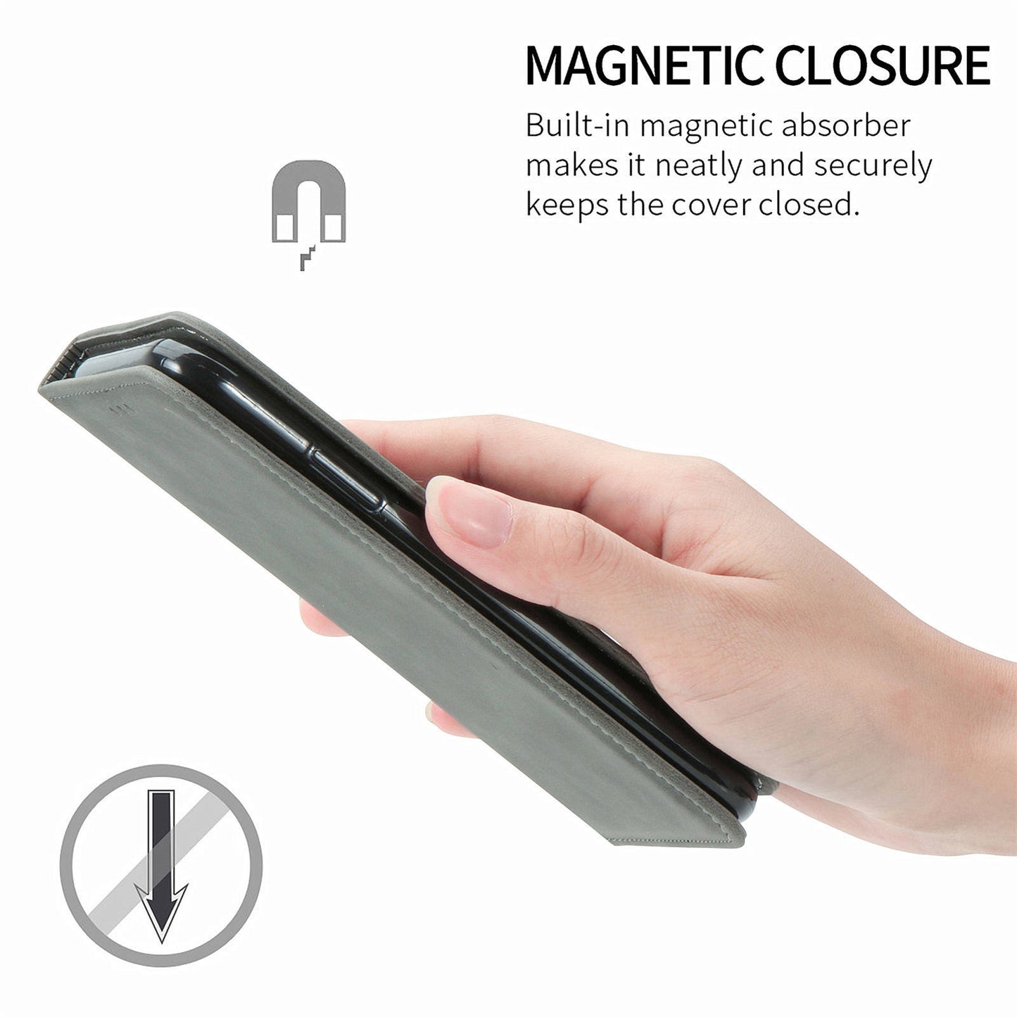 For Samsung Galaxy A16 5G / A16 4G Case Skin Touch Feeling Leather Wallet Phone Cover Magnetic Absorption - Grey
