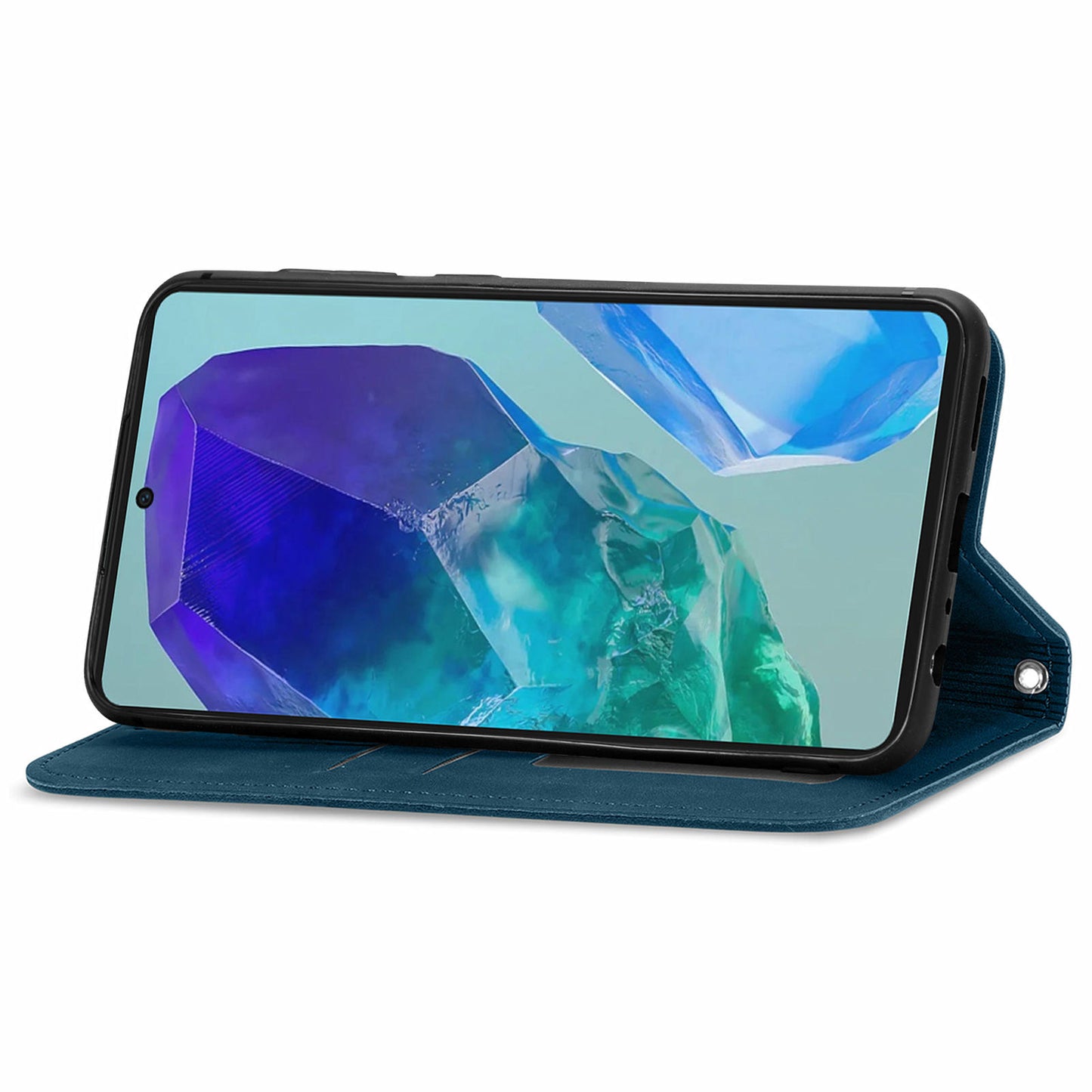 For Samsung Galaxy A16 5G / A16 4G Case Skin Touch Feeling Leather Wallet Phone Cover Magnetic Absorption - Dark Blue