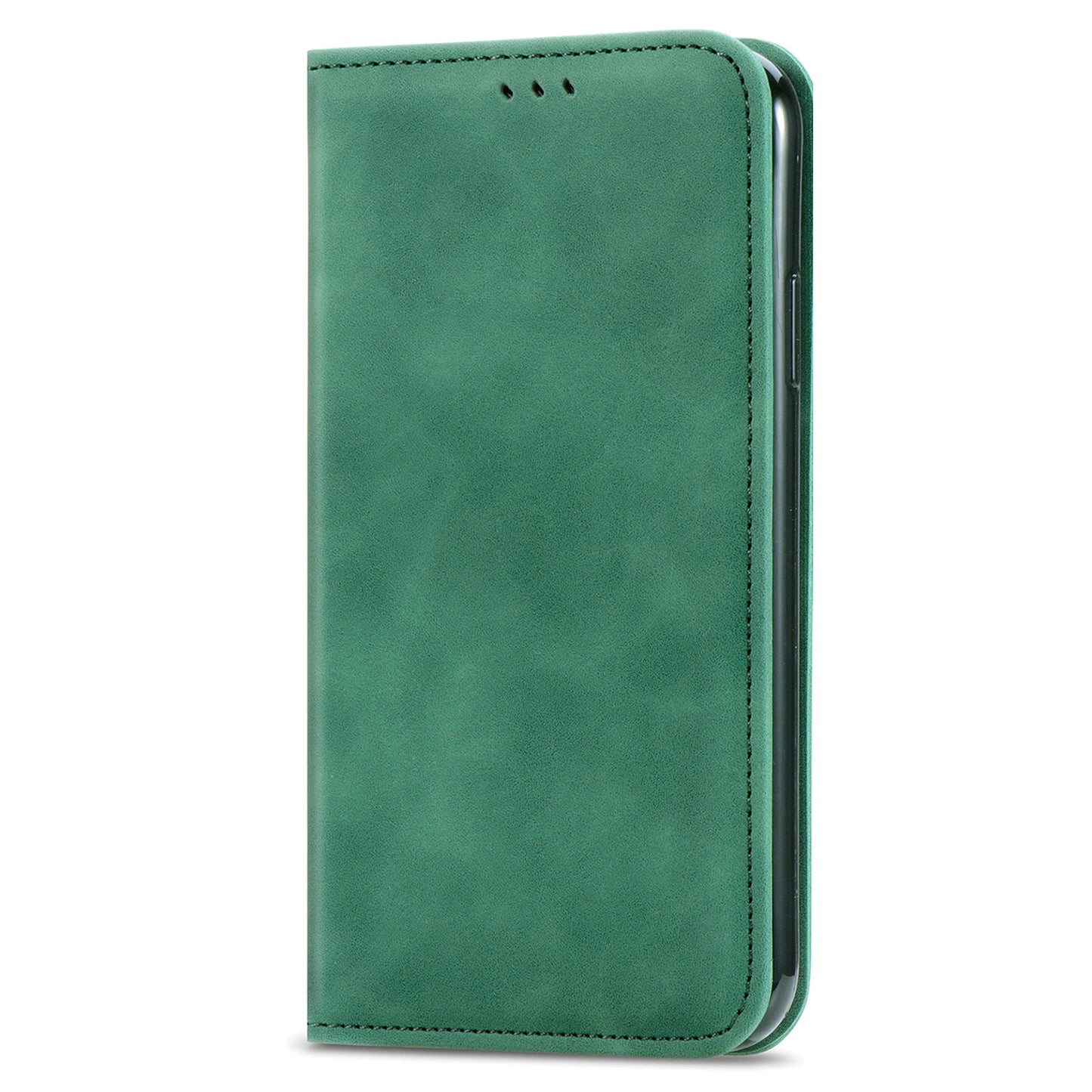 For Samsung Galaxy A16 5G / A16 4G Case Skin Touch Feeling Leather Wallet Phone Cover Magnetic Absorption - Green
