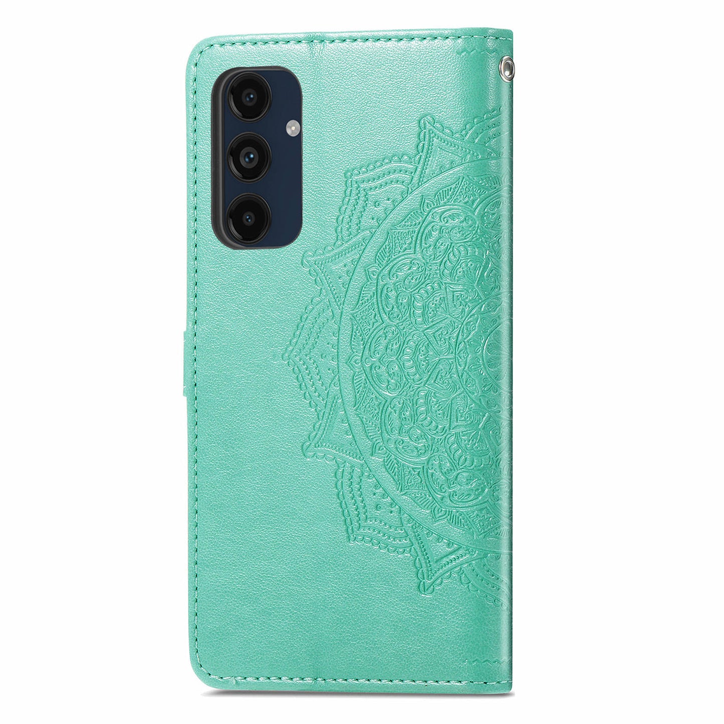 For Samsung Galaxy A16 5G / A16 4G Case Mandala Embossed Design Leather Wallet Phone Cover - Green