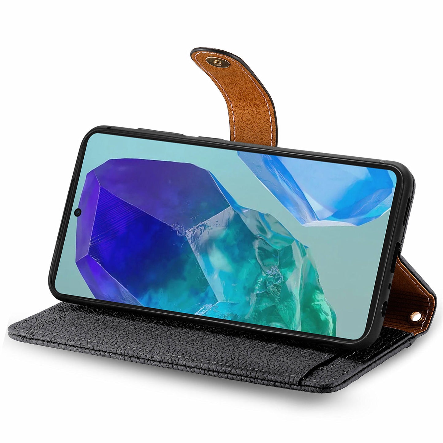 For Samsung Galaxy A16 5G / A16 4G Case RFID Blocking Zipper Pocket Leather Wallet Phone Cover - Black