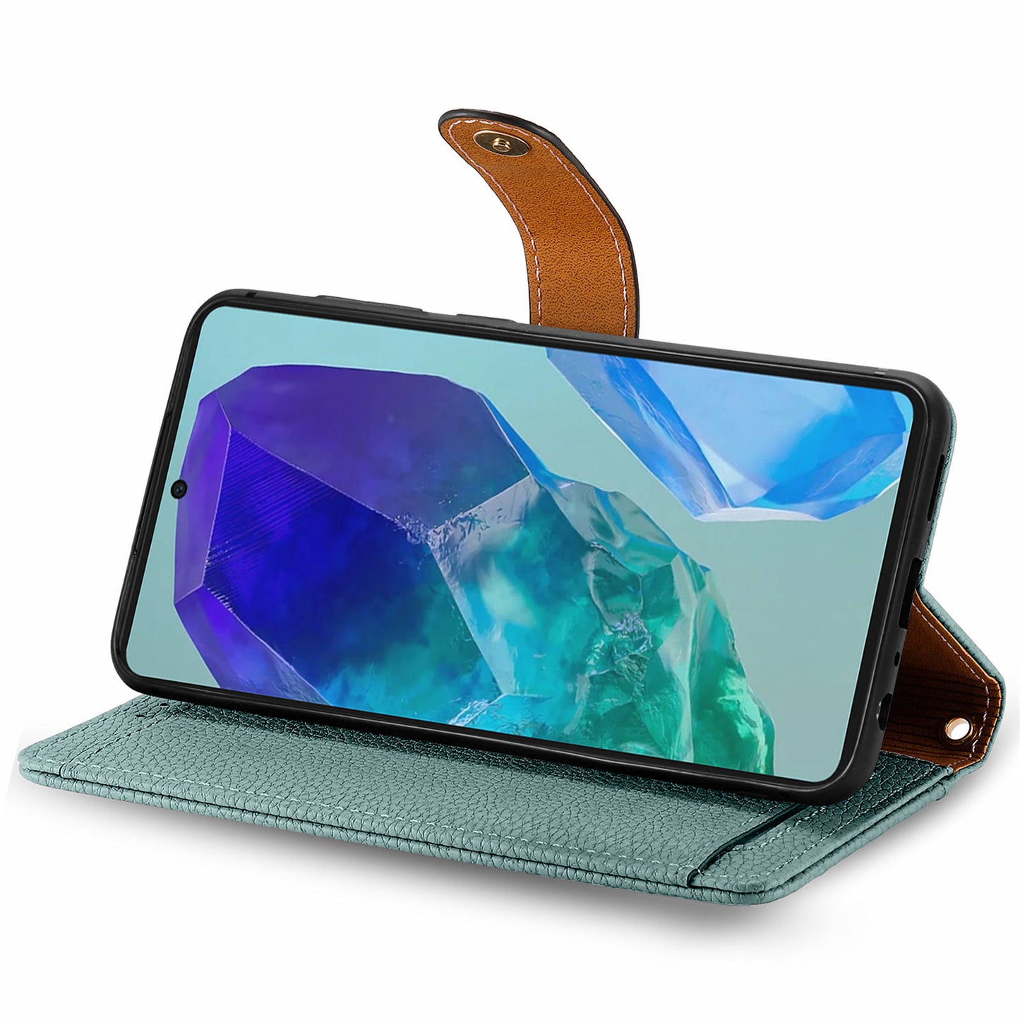 For Samsung Galaxy A16 5G / A16 4G Case RFID Blocking Zipper Pocket Leather Wallet Phone Cover - Green