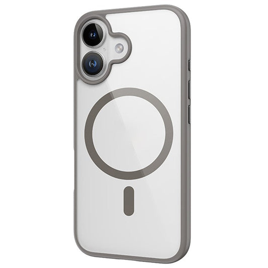 ROCK For iPhone 16 Plus Clear Phone Case Compatible with MagSafe PC+TPU Cover - Grey