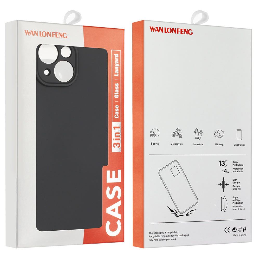 WANLONFENG MS Series for Samsung Galaxy A06 TPU Case Matte Cover with Screen Film (Big Lens Hole)