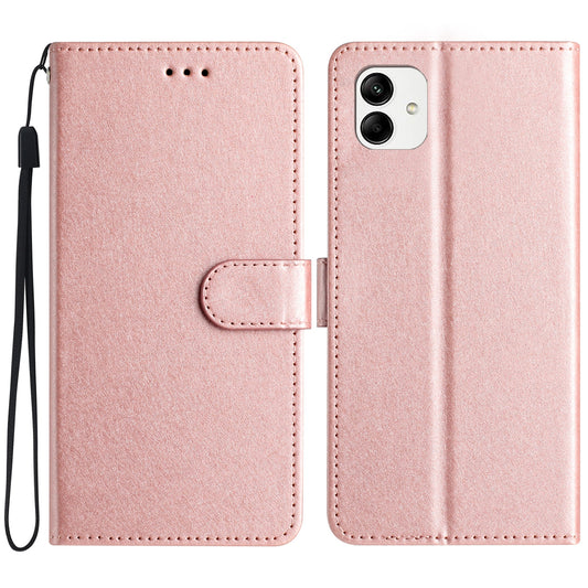 For Samsung Galaxy A06 Wallet Case Leather Folio Phone Cover Magnetic Clasp - Rose Gold