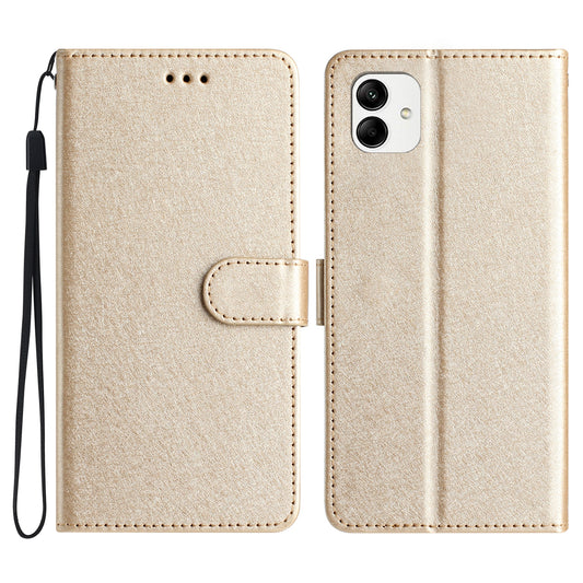 For Samsung Galaxy A06 Wallet Case Leather Folio Phone Cover Magnetic Clasp - Gold