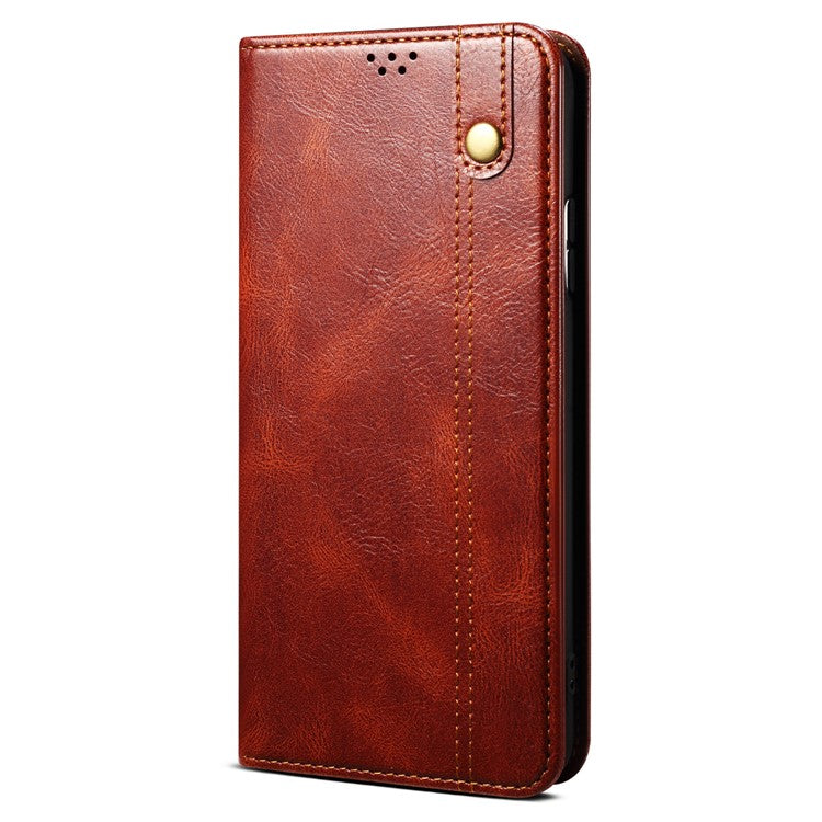 For Google Pixel 9 Pro  /  Pixel 9 Case Crazy Horse Texture Waxy Leather Wallet Stand Cover - Brown