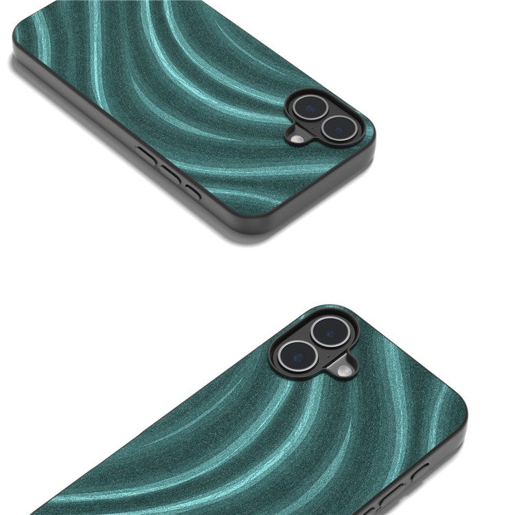 For iPhone 16 Plus Case Milky Way Pattern PU+PC+TPU Shockproof Phone Cover - Green