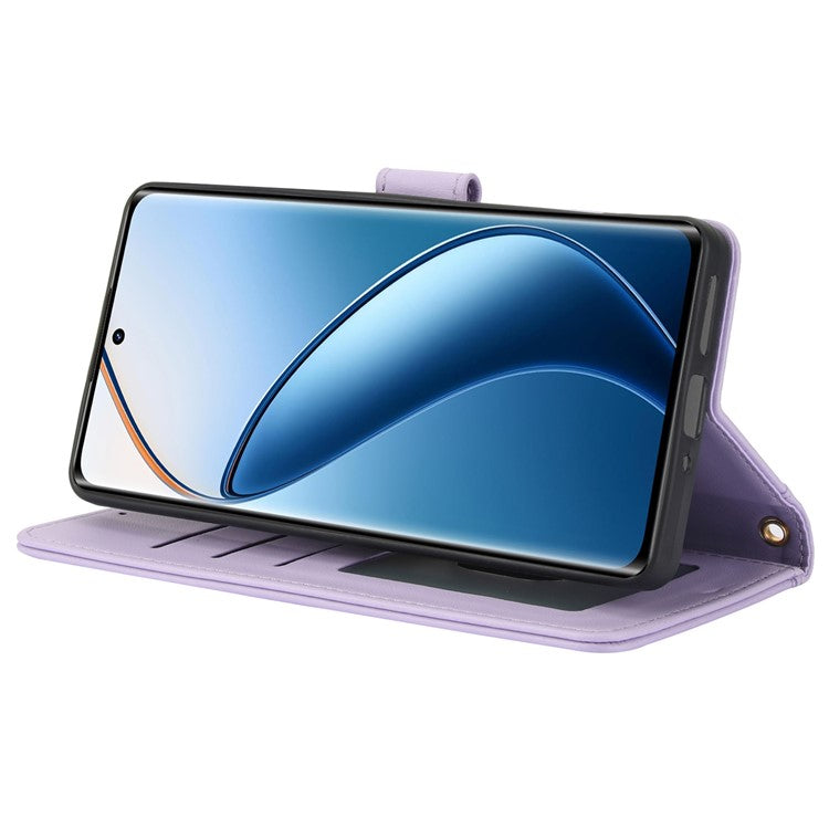 SY-003 For Oppo A60 4G Case PU Leather Stand View Phone Wallet Cover with Hand Strap - Purple