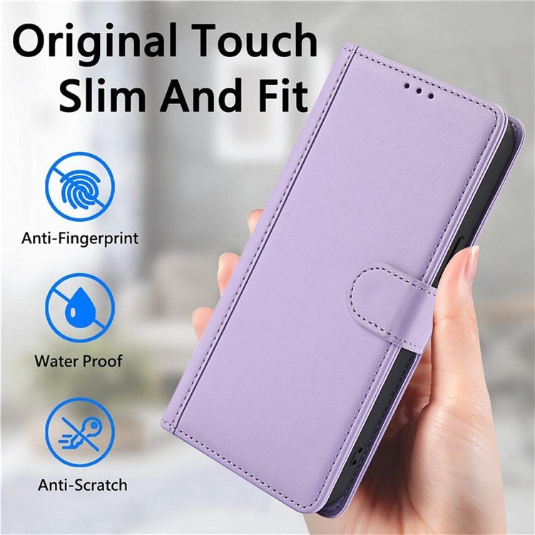 SY-003 For Oppo A60 4G Case PU Leather Stand View Phone Wallet Cover with Hand Strap - Purple