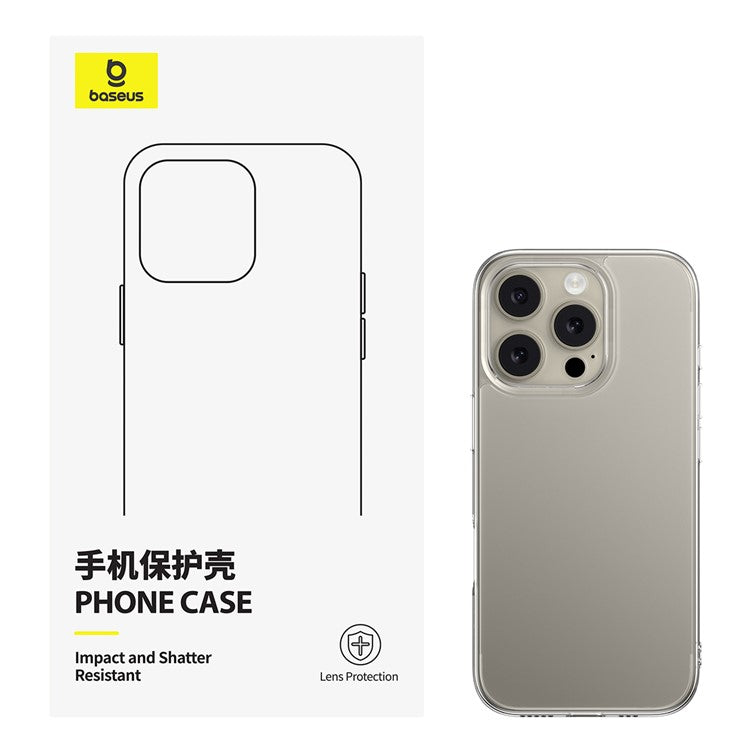 BASEUS Corning Series For iPhone 16 Pro Case Anti-Scratch Corning Glass+TPU Phone Cover - Transparent