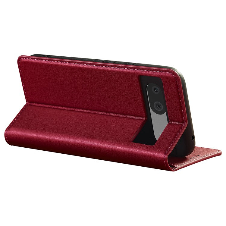 LC.IMEEKE L1 Series for Google Pixel 8a Case PU Leather Wallet Stand Protective Phone Cover - Red