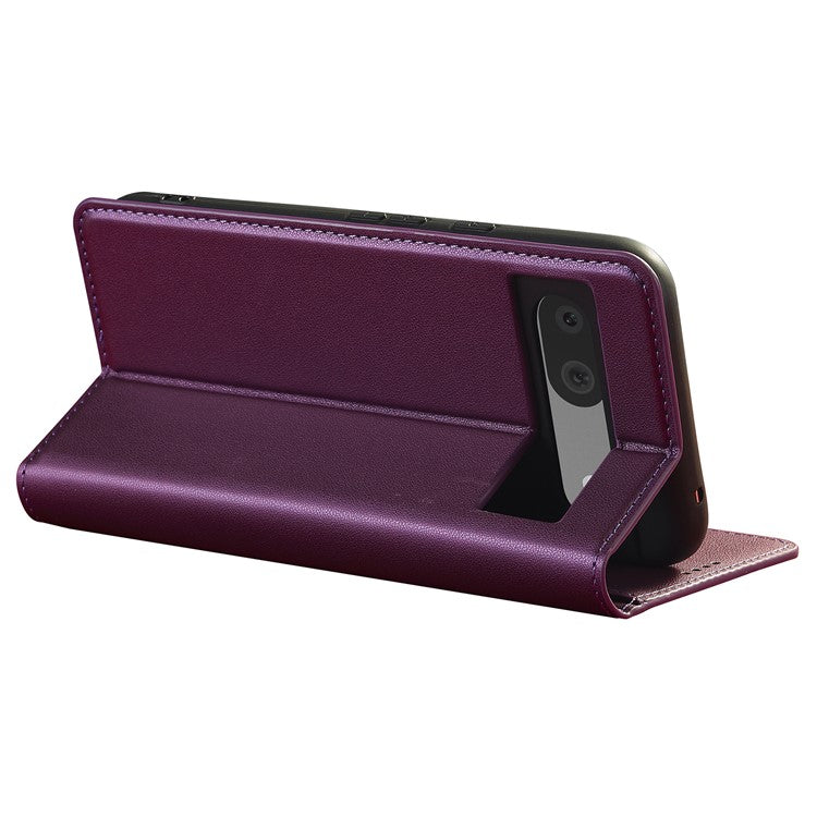LC.IMEEKE L1 Series for Google Pixel 8a Case PU Leather Wallet Stand Protective Phone Cover - Purple