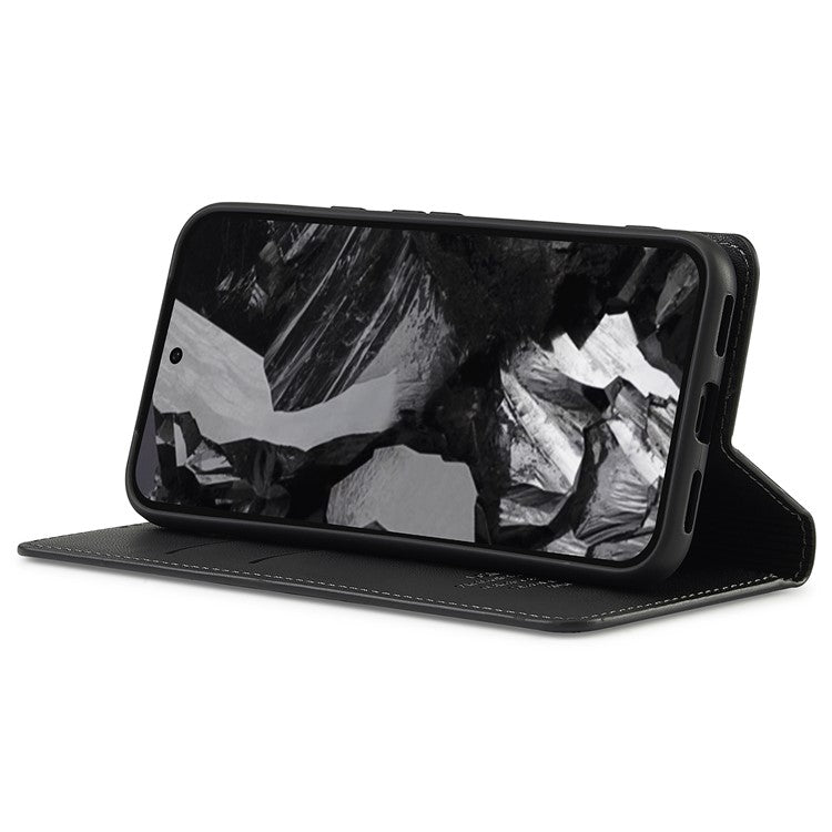 LC.IMEEKE L1 Series for Google Pixel 8a Case PU Leather Wallet Stand Protective Phone Cover - Black