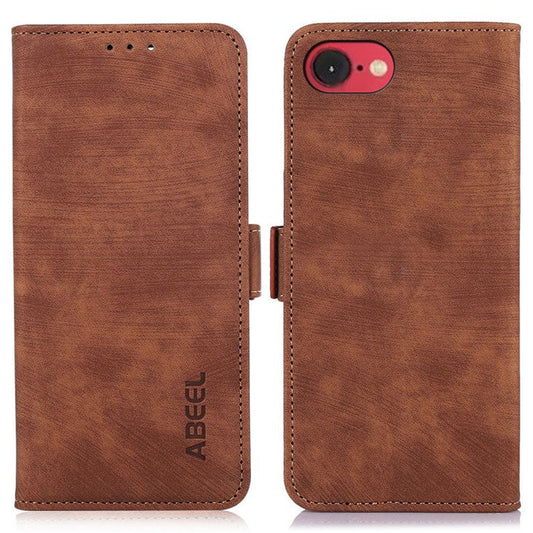 ABEEL For iPhone SE (2025) Case Retro Leather Phone Cover Wallet Stand View - Brown