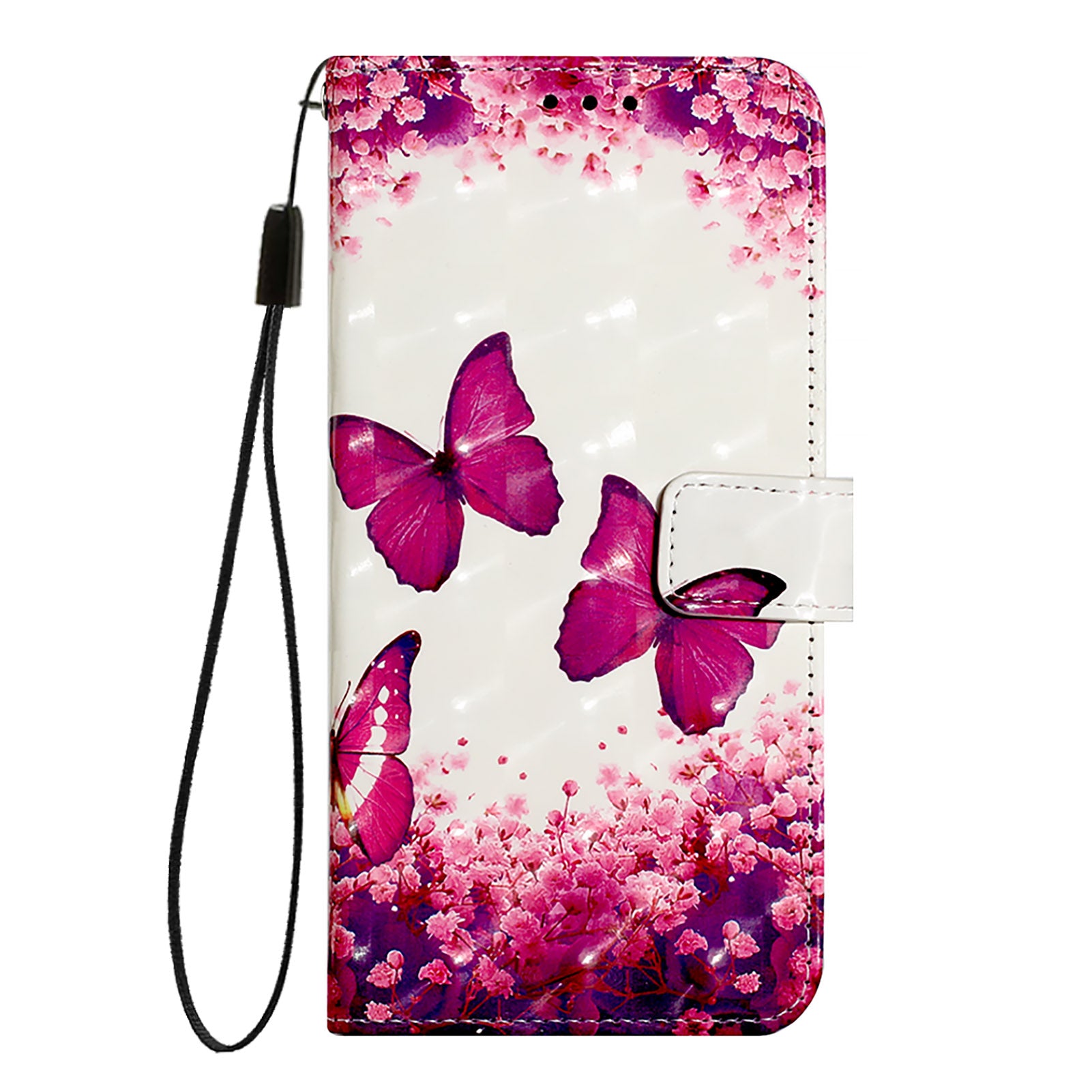 For Samsung Galaxy A06 Leather Case YB Pattern Printing Leather Series-2 Pattern Printing Wallet Stand Cover - Rose Butterflies