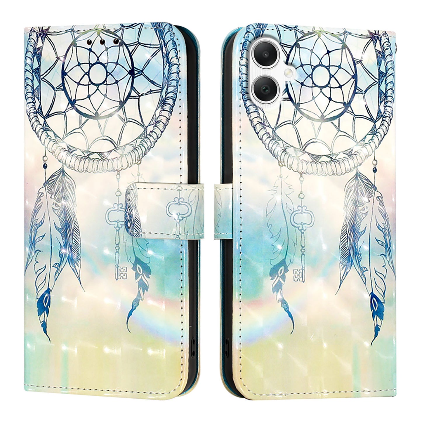 For Samsung Galaxy A06 Leather Case YB Pattern Printing Leather Series-2 Pattern Printing Wallet Stand Cover - Dream Wind Chime