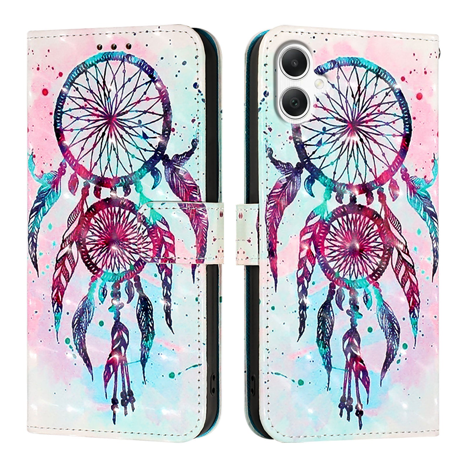 For Samsung Galaxy A06 Leather Case YB Pattern Printing Leather Series-2 Pattern Printing Wallet Stand Cover - Colorful Wind Chime