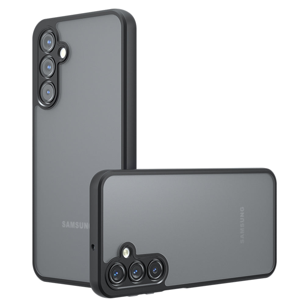 For Samsung Galaxy A16 5G / A16 4G Case Skin-Touch TPU+PC Matte Phone Shell, Transparent Black