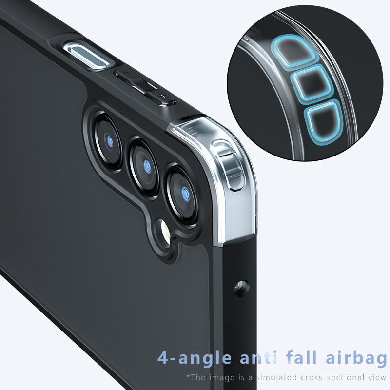 For Samsung Galaxy A16 5G / A16 4G Case Skin-Touch TPU+PC Matte Phone Shell, Transparent Black